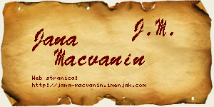 Jana Mačvanin vizit kartica